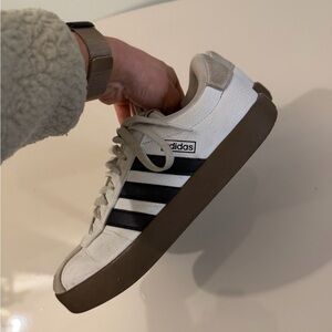 Adidas Men's Cream and Black Sneakers